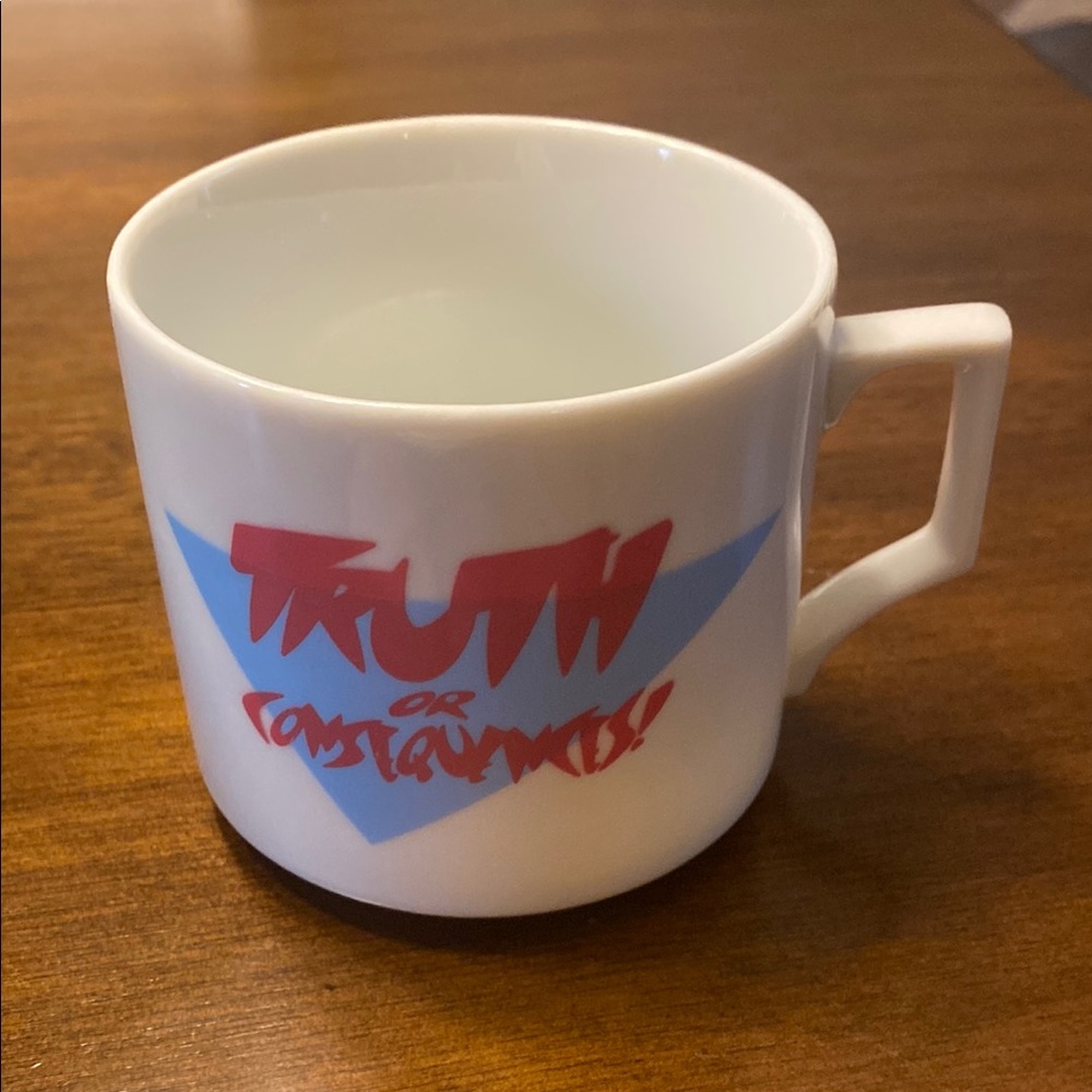 Vintage White Ceramic Mug- Truth or Consequences Game Show